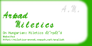 arpad miletics business card